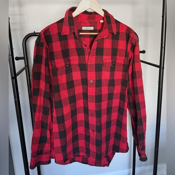 G.H. Bass & Co. Red and Black Plaid Men's Shirt - Picture 1 of 4
